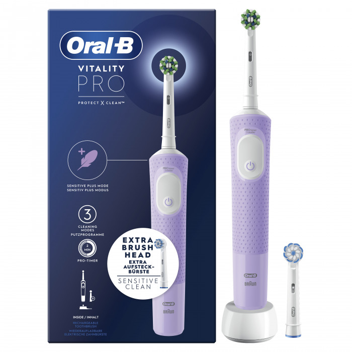 Oral-B Vitality Pro Lilla Spazzolino Elettrico con Tecnologia di Pulizia 2D