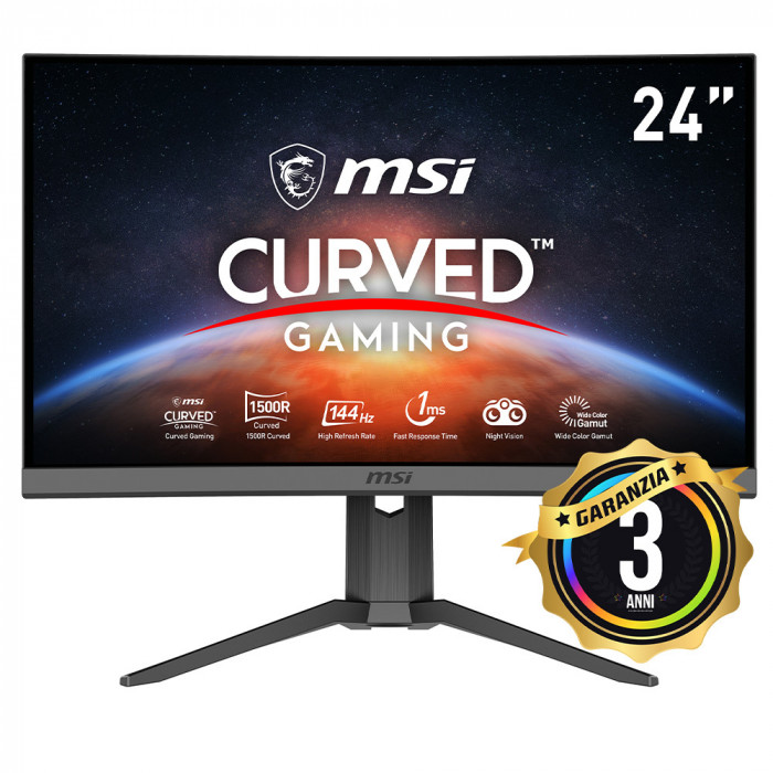 MSI Optix G24C6 Monitor Gaming Curvo 24 Pollici Full HD