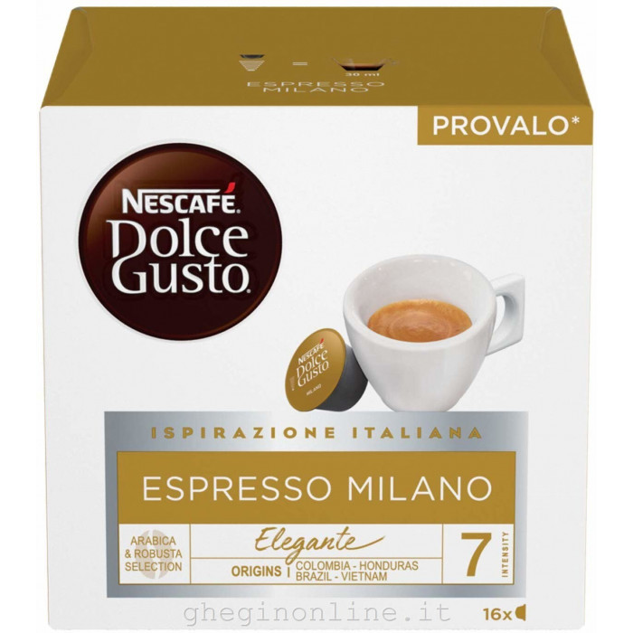 Nescafe Espresso Milano Confezione 16 Capsule Caffe Compatibili Dolce Gusto