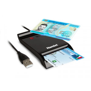 Hamlet HUSCR-NFC Lettore Contactless NFC per Smart Card e Carta Identita  CIE 3.0