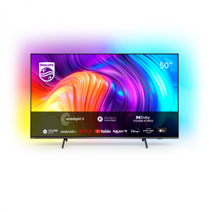 Philips 50PUS8517 Smart TV LED 50 Pollici UHD 4K HDR Android TV Ambilight 3 Lati