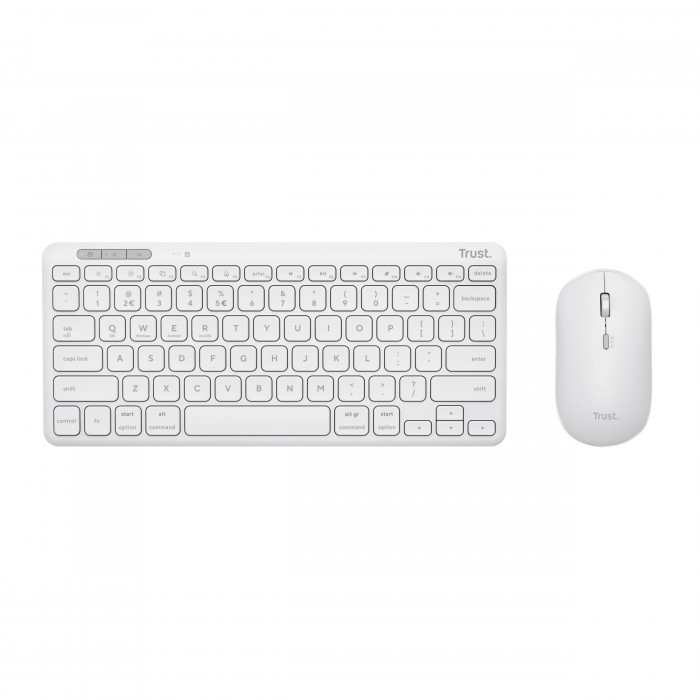 Trust Lyra White Kit Tastiera e Mouse Wireless