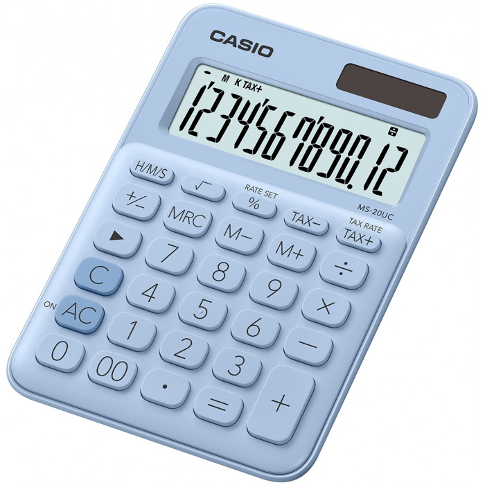 Casio MS-20UC-LB Calcolatrice Tascabile 12 Cifre