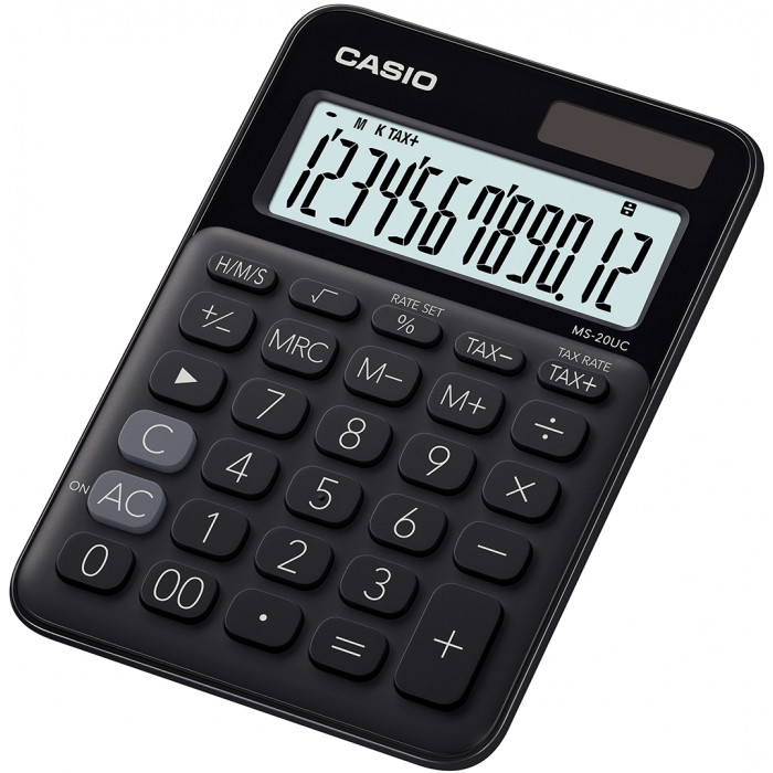 Casio MS-20UC-BK Calcolatrice Tascabile 12 Cifre
