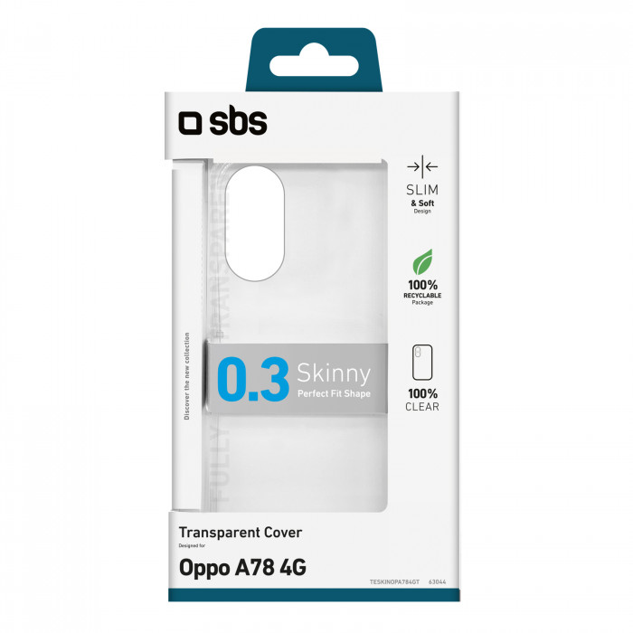 Sbs TESKINOPA784GT Cover per Oppo 4G Trasparente Flessibile e Resistente