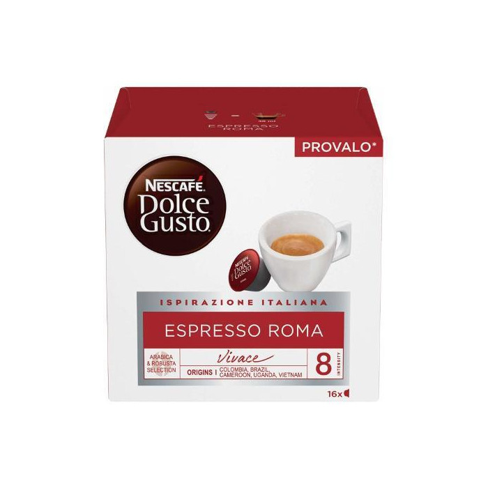 Nescafe 12468882 16 Pezzi Capsule Caffe Dolce Gusto Espresso Roma