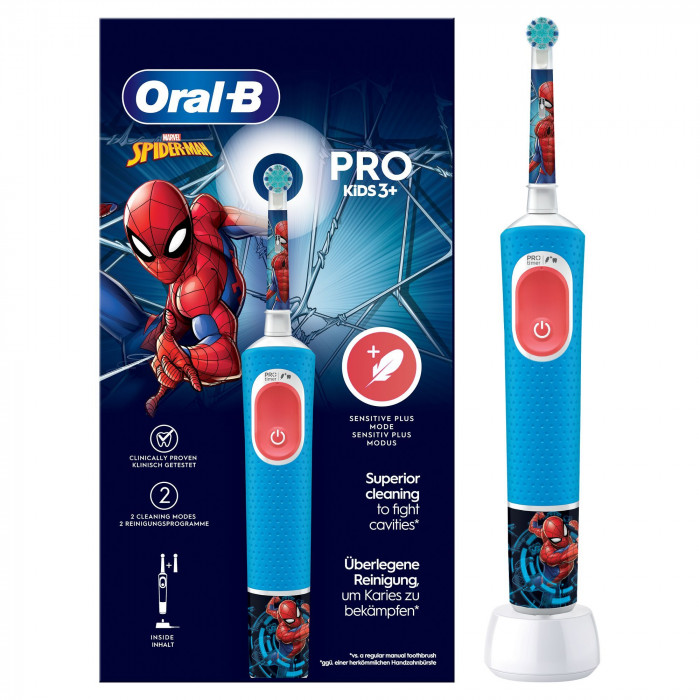 Oral-B Vitality Pro Spider Man Spazzolino Elettrico Kids con 2 Testine