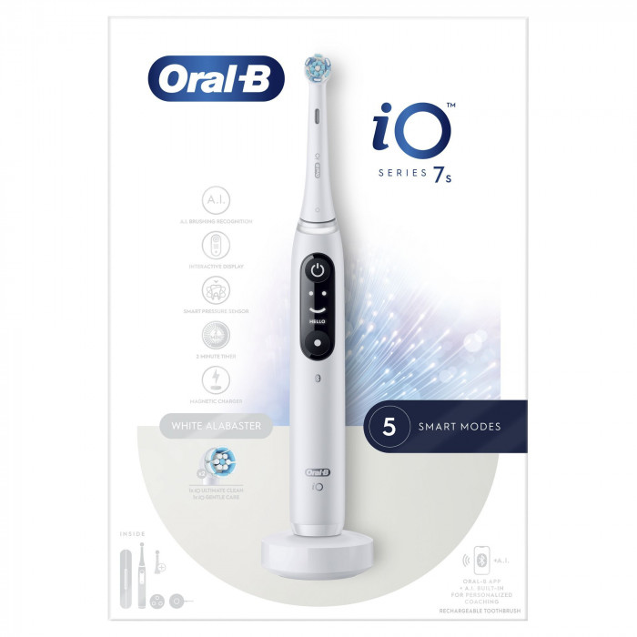 Oral-B iO 7s White Spazzolino Elettrico Smart con Intelligenza Artificiale