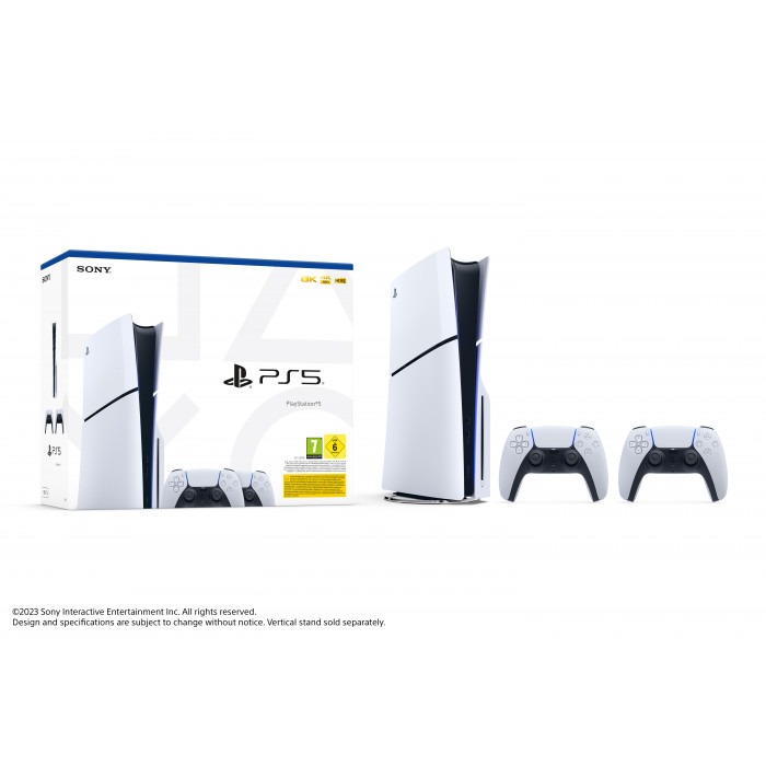 Sony Entertainment Consolle PS5 Slim con Disco con 2 Controller Dualsense White