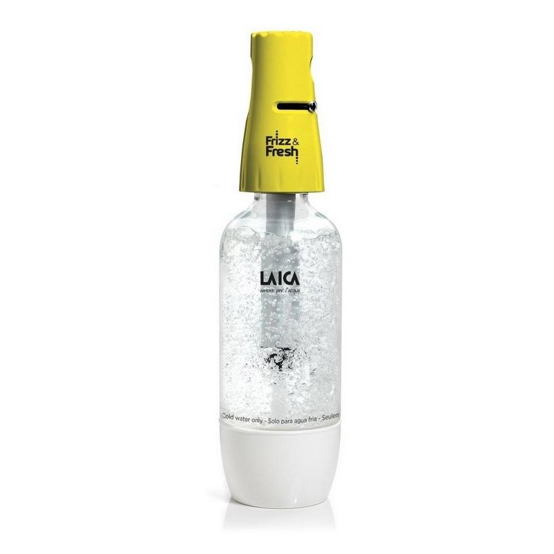 [OLD] Laica HI8001 Giallo Gasatore più Bottiglia da 1.3 Litri con 10 Ricariche