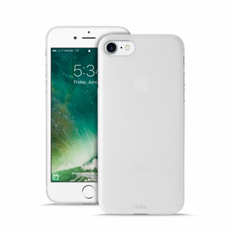 [OLD] Puro Cover 0.3 Bianco Semi-Trasparente Custodia in Silicone per iPhone 7