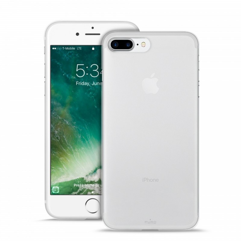 [OLD] Puro Cover 0.3 Bianco Semi-Trasparente Custodia in Silicone per iPhone 7 Plus