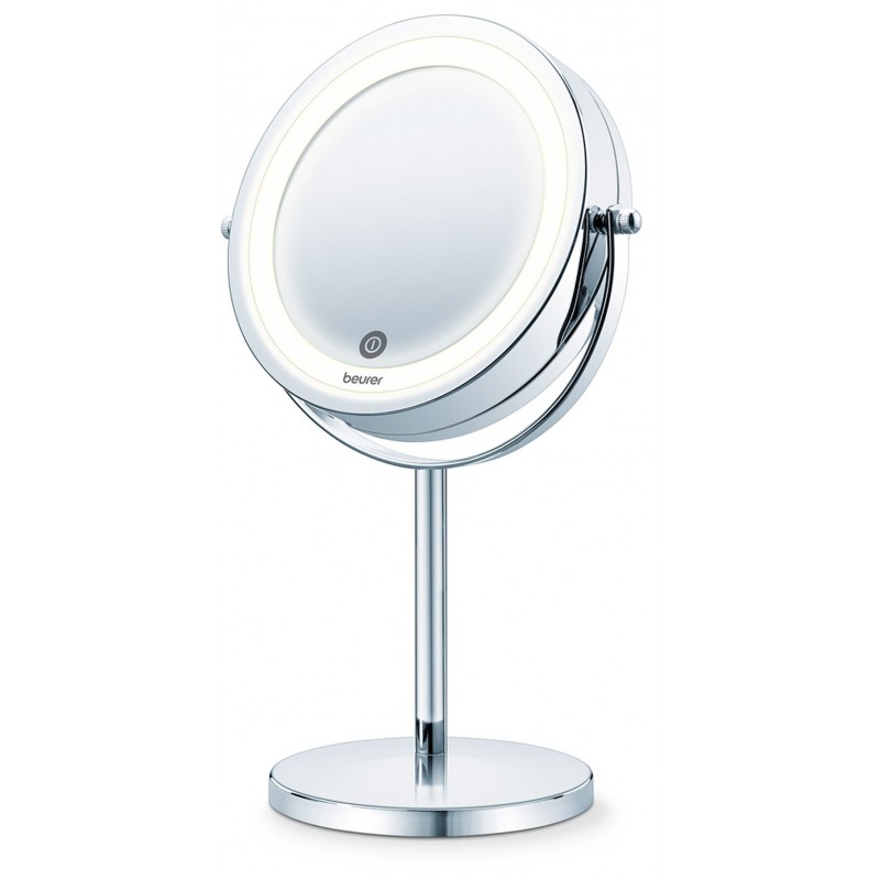 Beurer BS55 Specchio Cosmetico Illuminato Diametro 13 cm con Ingrandimento 7x
