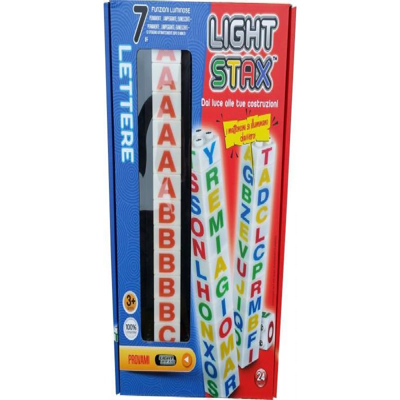 [OLD] Light Stax Confezione 24 Pezzi Mattoncini per Costruire Luminosi con Lettere