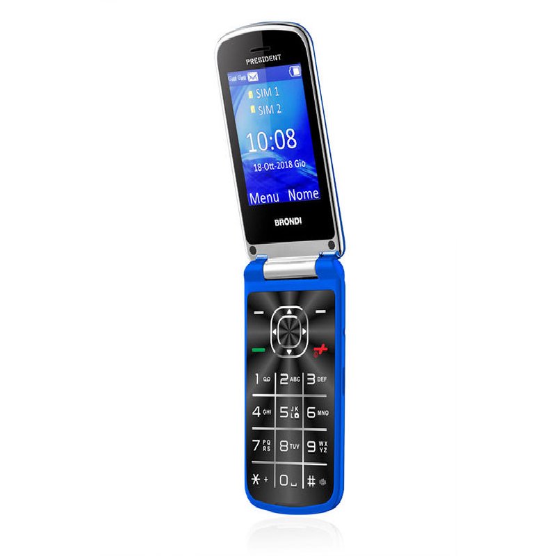 [OLD] Brondi President Blu Telefono Cellulare a Conchiglia Dual Sim Ultrasottile