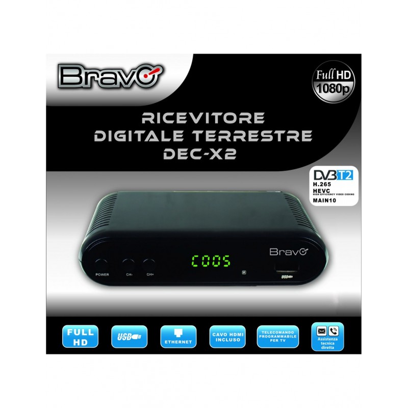 [OLD] Bravo Dec-x2 Ricevitore Digitale Terrestre Full HD DVB-T2 H265