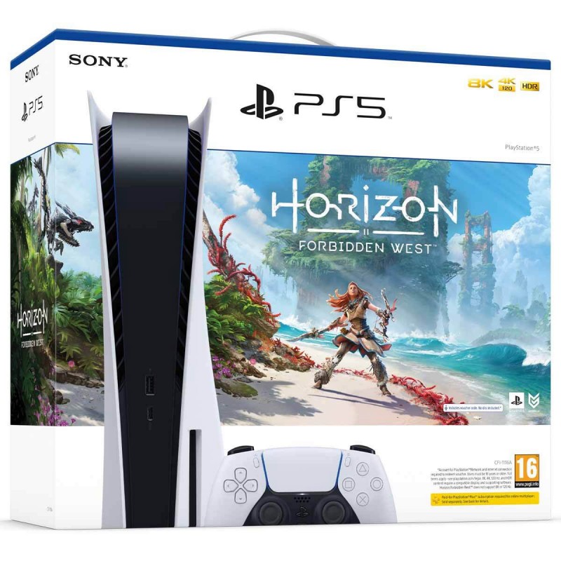 Sony Consolle PS5 825 GB Bundle con Gioco Horizon Forbidden West