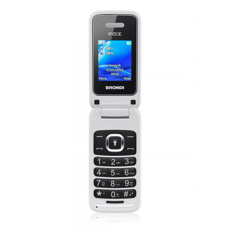 [OLD] Brondi FOXBIANCO L100  Cellulare Flip Bianco Dual SIM Display 1.77  Bluetooth Radio FM Fotocamera 1.3MP§