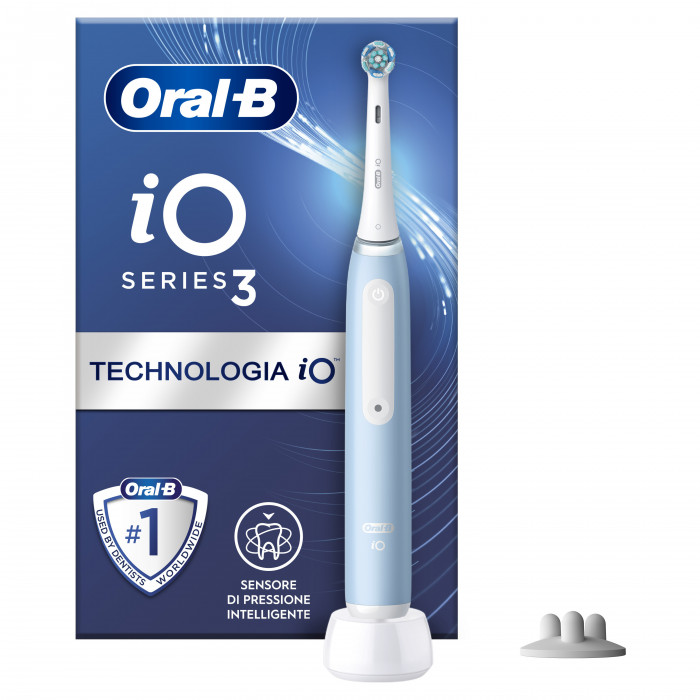 Oral-B iO Serie 3  Spazzolino Elettrico Sensore Pressione Intelligente Blue