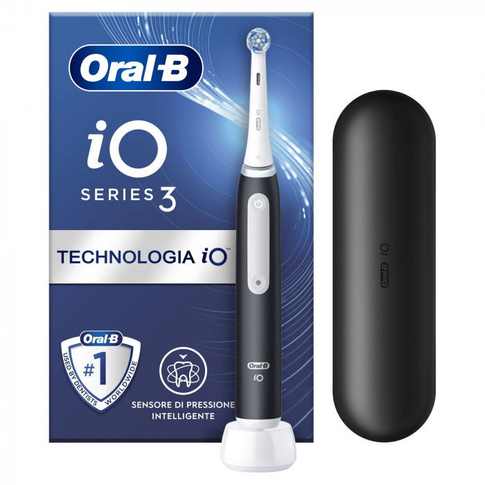 Oral-B iO Serie 3 Nero Spazzolino Elettrico con Sensore Pressione Intelligente