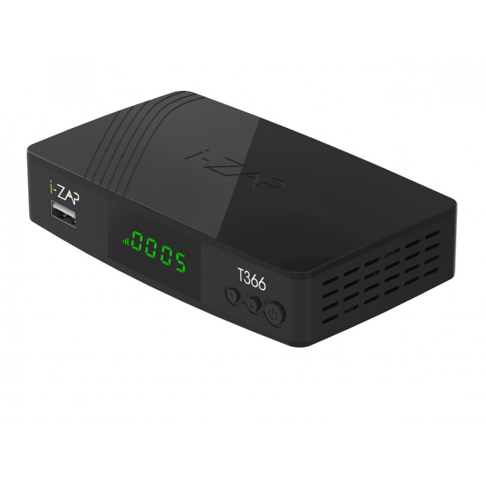 I-Zap T366 Ricevitore Terrestre Free Free DVB-T2 HECV HDMIi Scart USB Nero