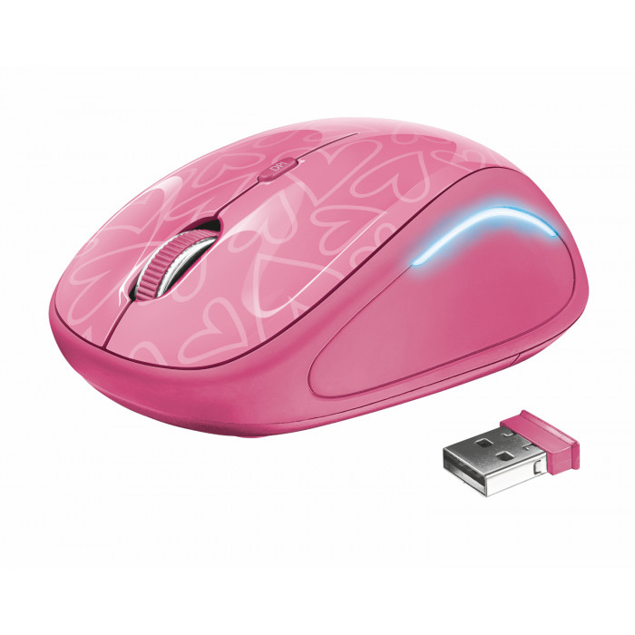 Trust Yvi FX 22336 Mouse Wireless 4 Tasti 1600Dpi Colore Rosa