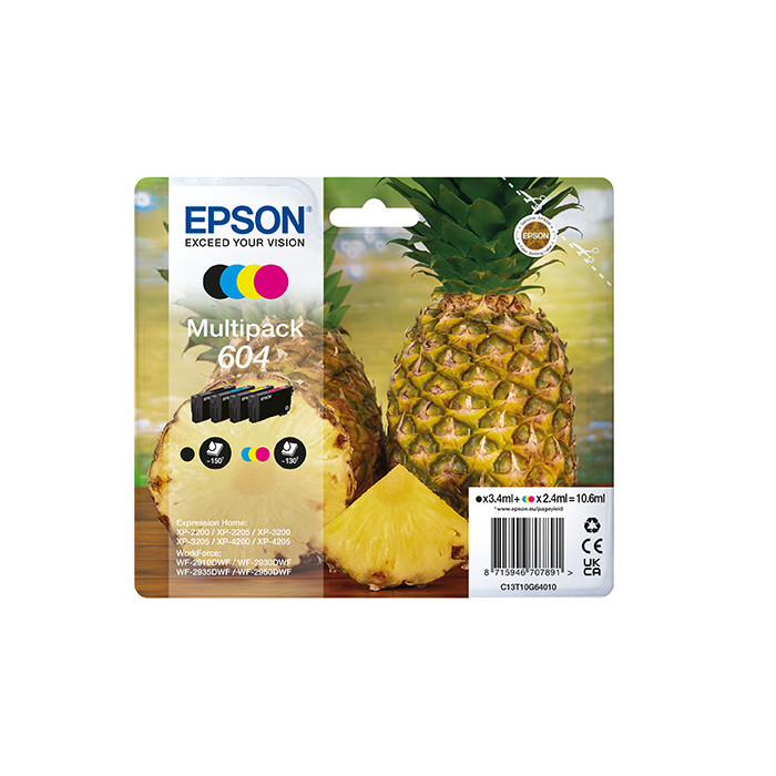 Epson Serie Ananas 604 Multipack 4 Cartucce Inchiostro Originale